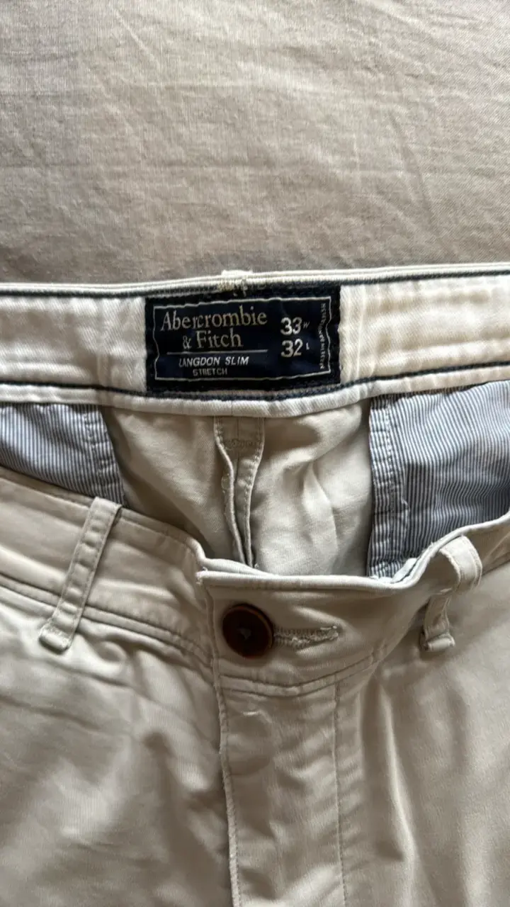 Pantalones beige casuales para hombre - 2