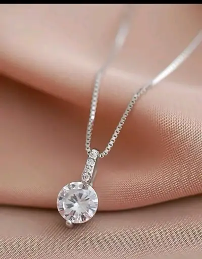 Collar de plata con colgante de cristal - miniatura 1