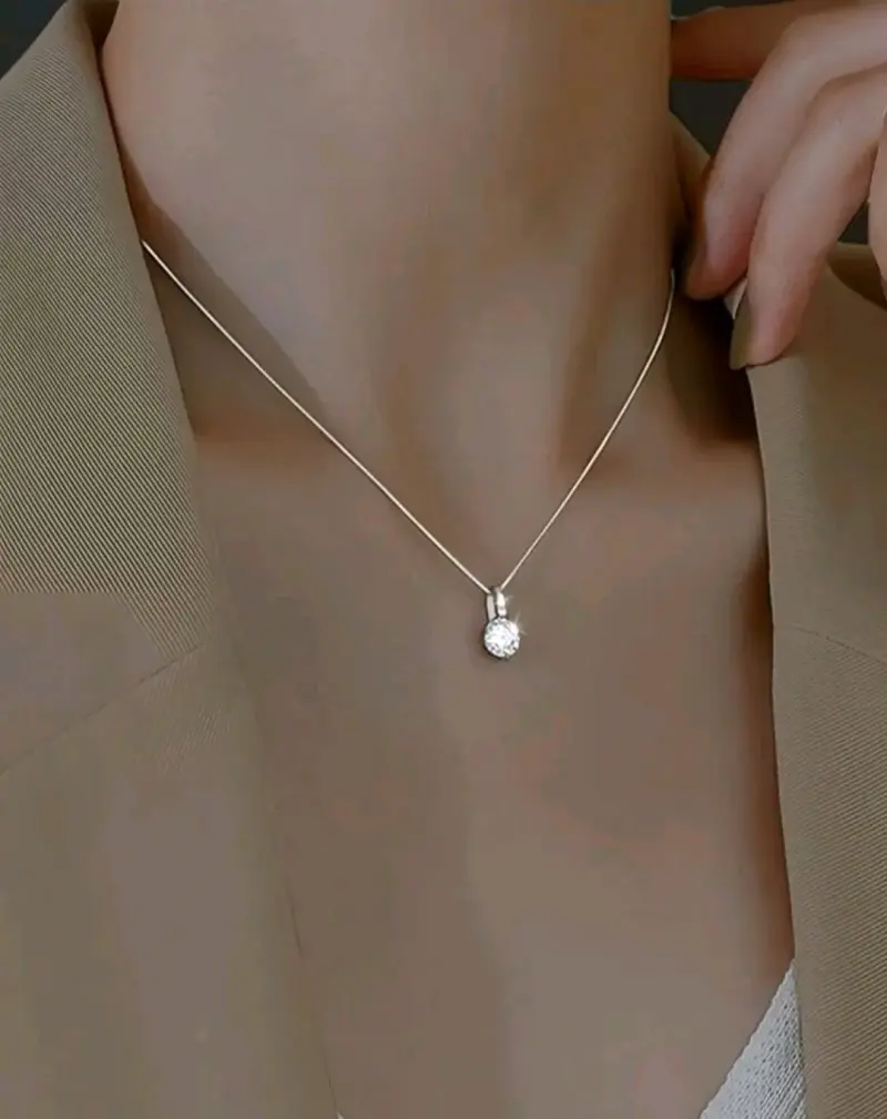 Collar de plata con colgante de cristal - 2