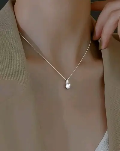 Collar de plata con colgante de cristal - miniatura 2