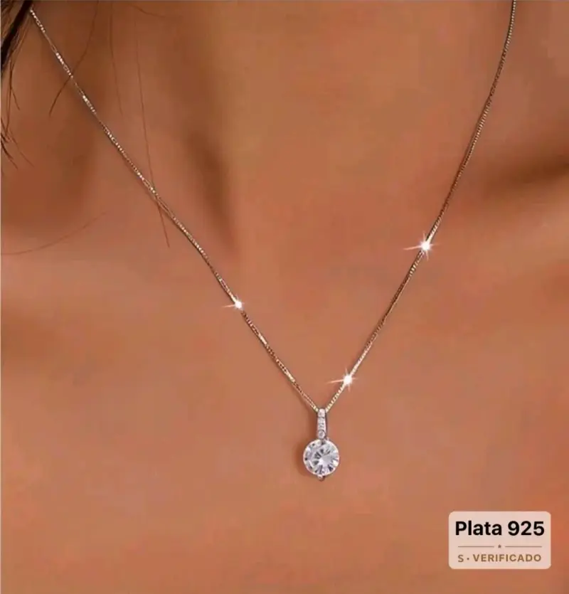 Collar de plata con colgante de cristal - 3