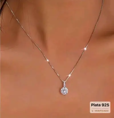 Collar de plata con colgante de cristal - miniatura 3