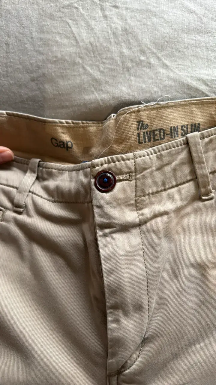 Pantalones beige de algodón para hombre - 2
