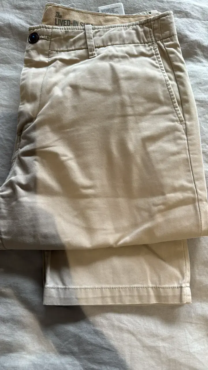 Pantalones beige de algodón para hombre - 3