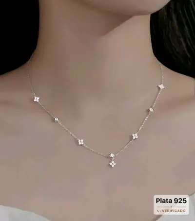 Collar de plata 925 con dijes de mariposa - miniatura 1