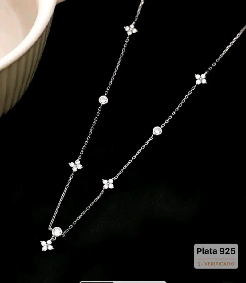 Collar de plata 925 con dijes de mariposa - 2