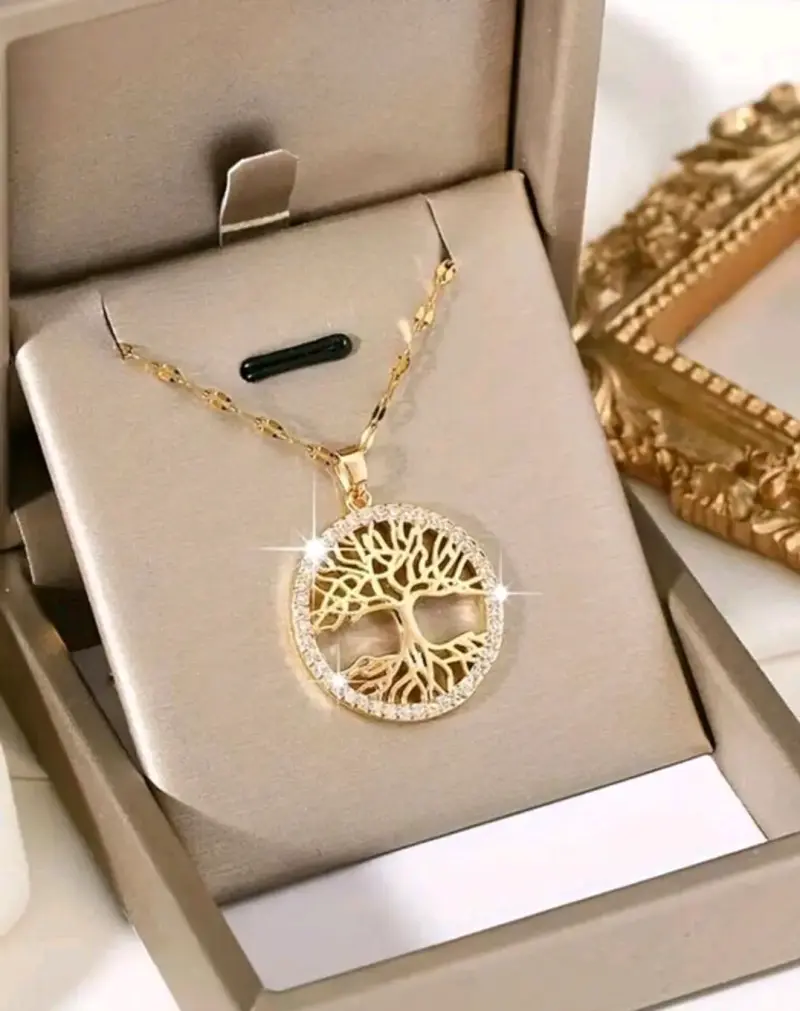 Collar de árbol de la vida dorado