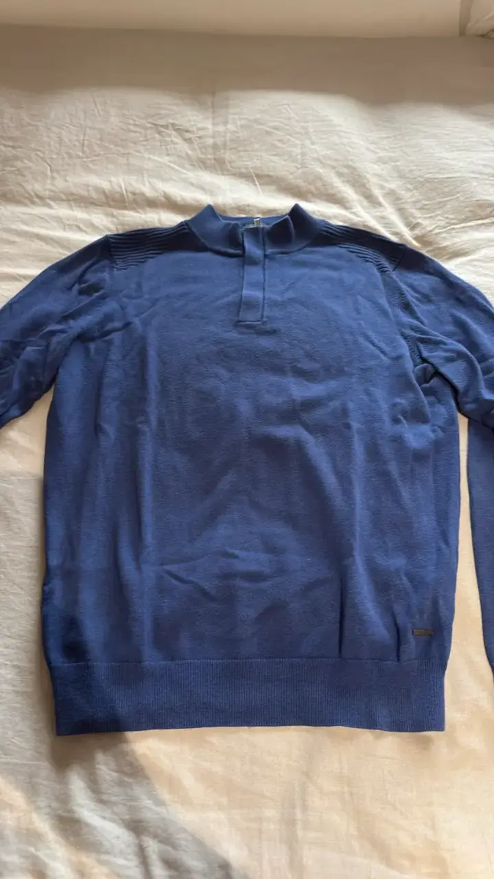 Sweater Boss azul de lana para hombre - 1