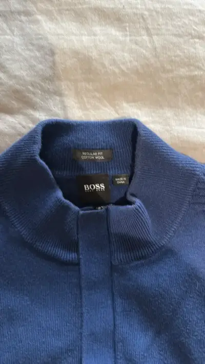 Sweater Boss  azul de lana para hombre - miniatura 2