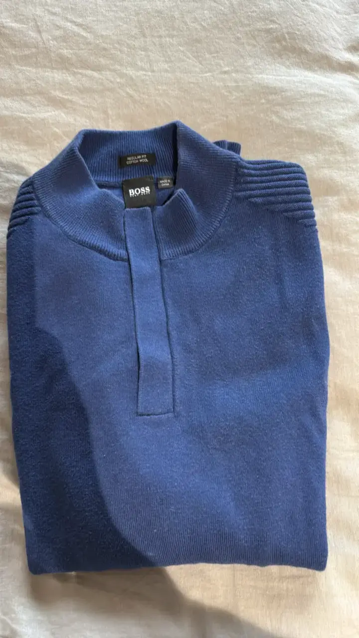 Sweater Boss azul de lana para hombre - 3