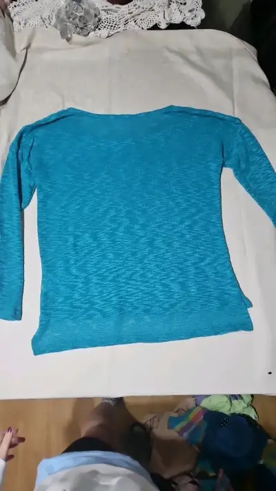 Chaleco manga larga azul para mujer - miniatura 2