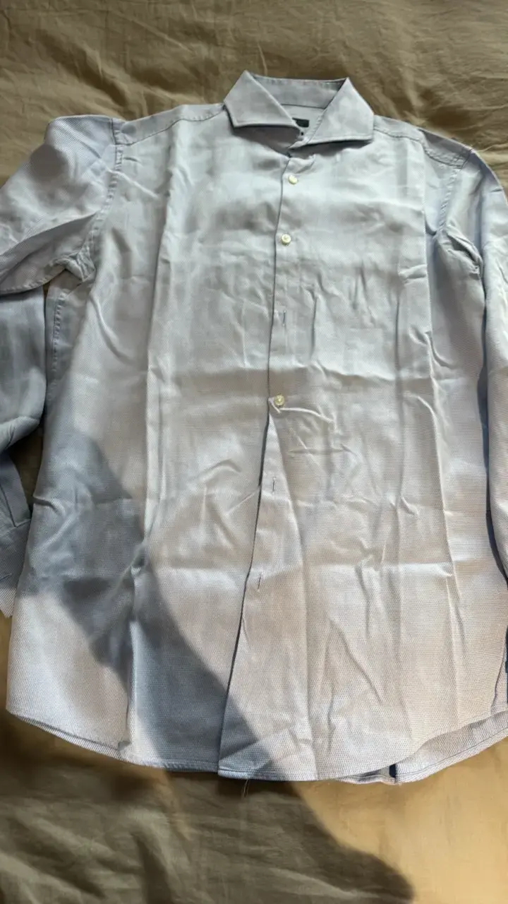 Camisa formal celeste para hombre - 1