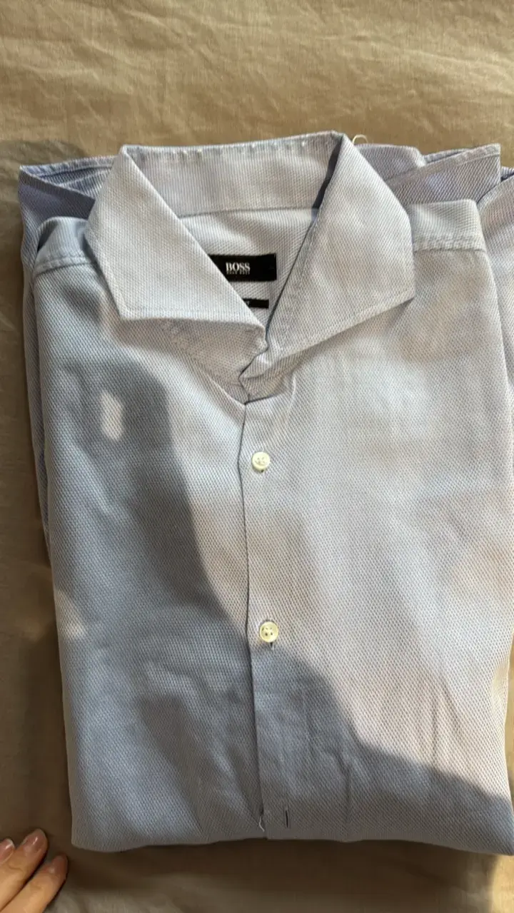 Camisa formal celeste para hombre - 4