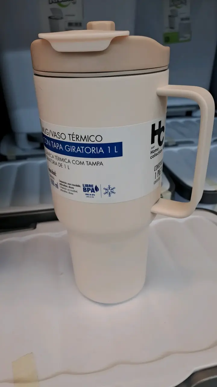 Mug térmico con tapa giratoria 1L