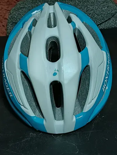 Casco de ciclismo Bontrager azul y blanco - miniatura 3