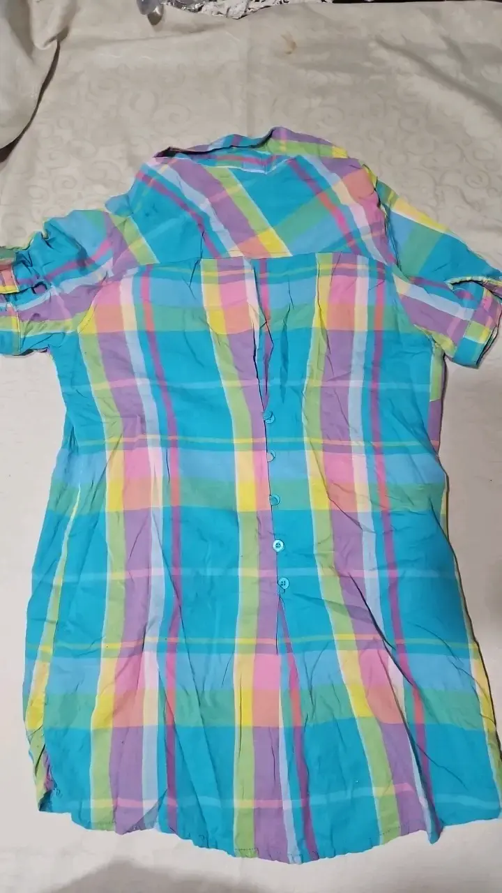 Blusa de cuadros multicolor para mujer - 2