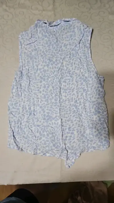 Blusa sin mangas estampada azul Simo - miniatura 2