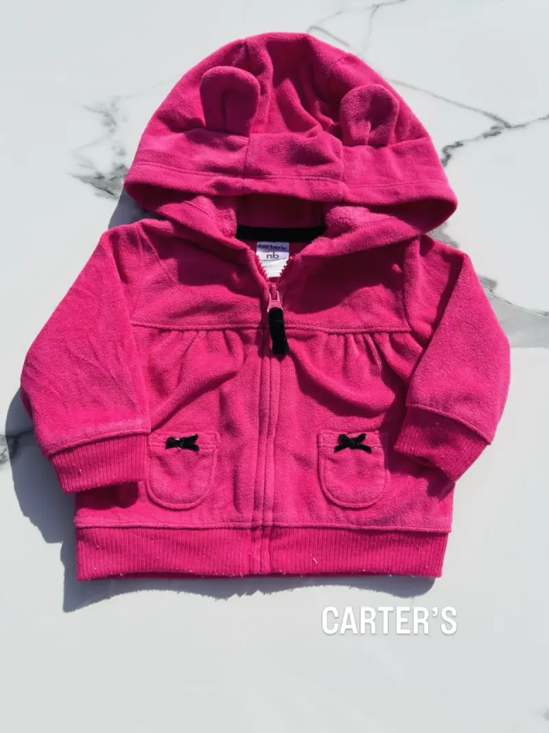 Conjunto bebé polar fucsia y pantalón gris - 2