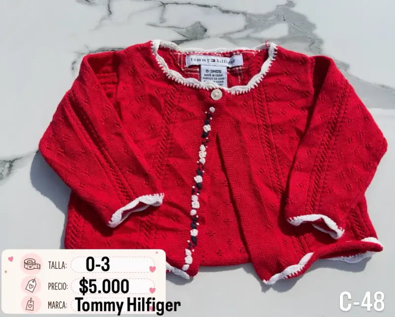 Chaleco rojo Tommy Hilfiger para bebé