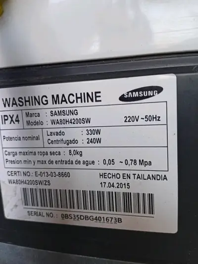 Lavadora Samsung 8.0kg para reparar - miniatura 4