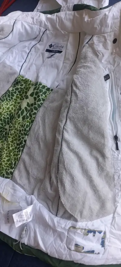 Chaqueta impermeable Columbia verde y blanca - miniatura 4