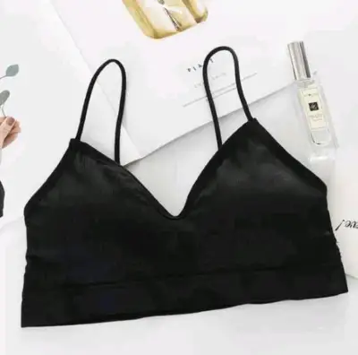 Bralette verde y negro con tirantes delgados - miniatura 2