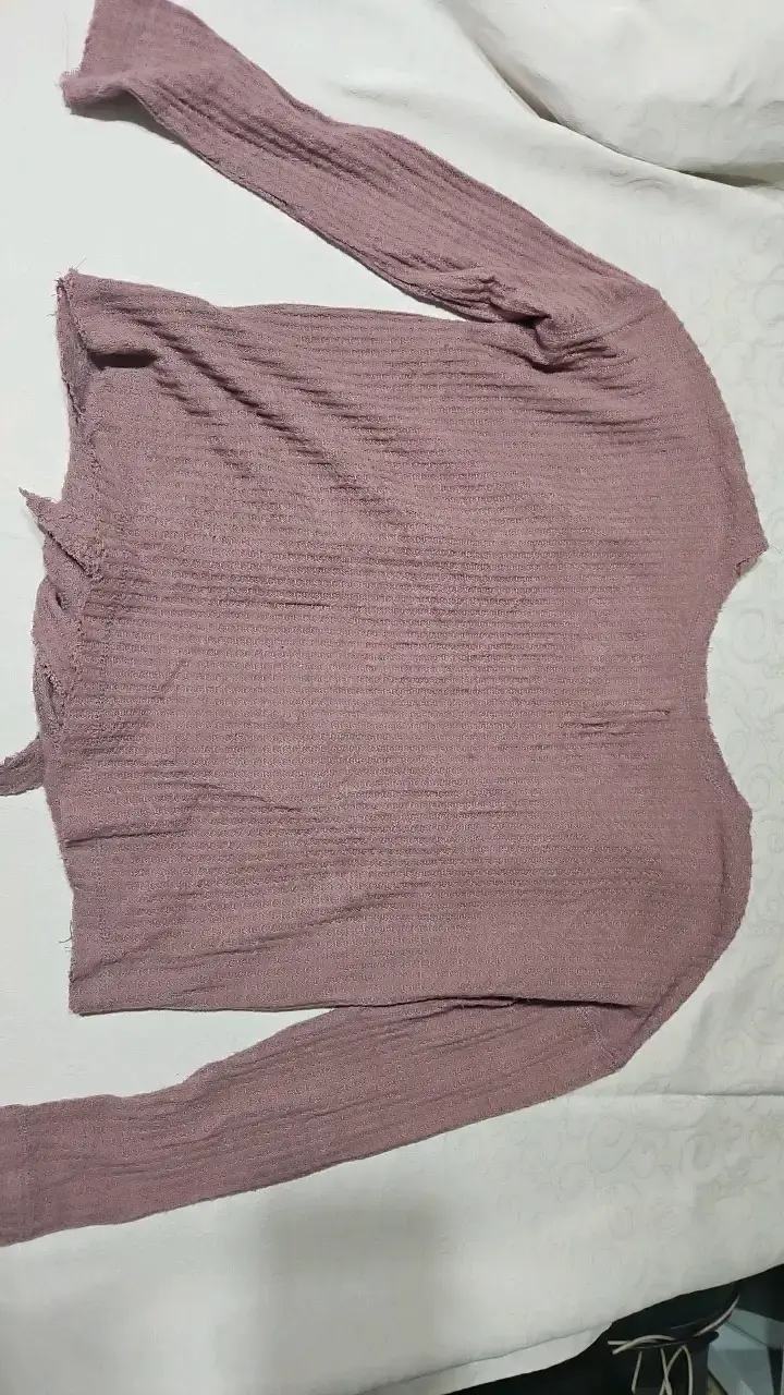Cardigan de punto morado para mujer - 2