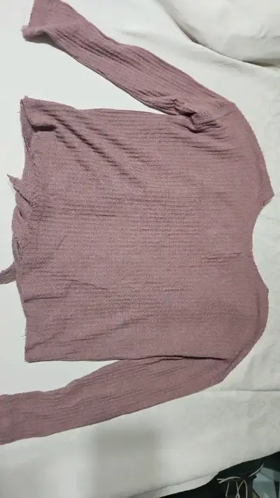 Cardigan de punto morado para mujer - miniatura 2