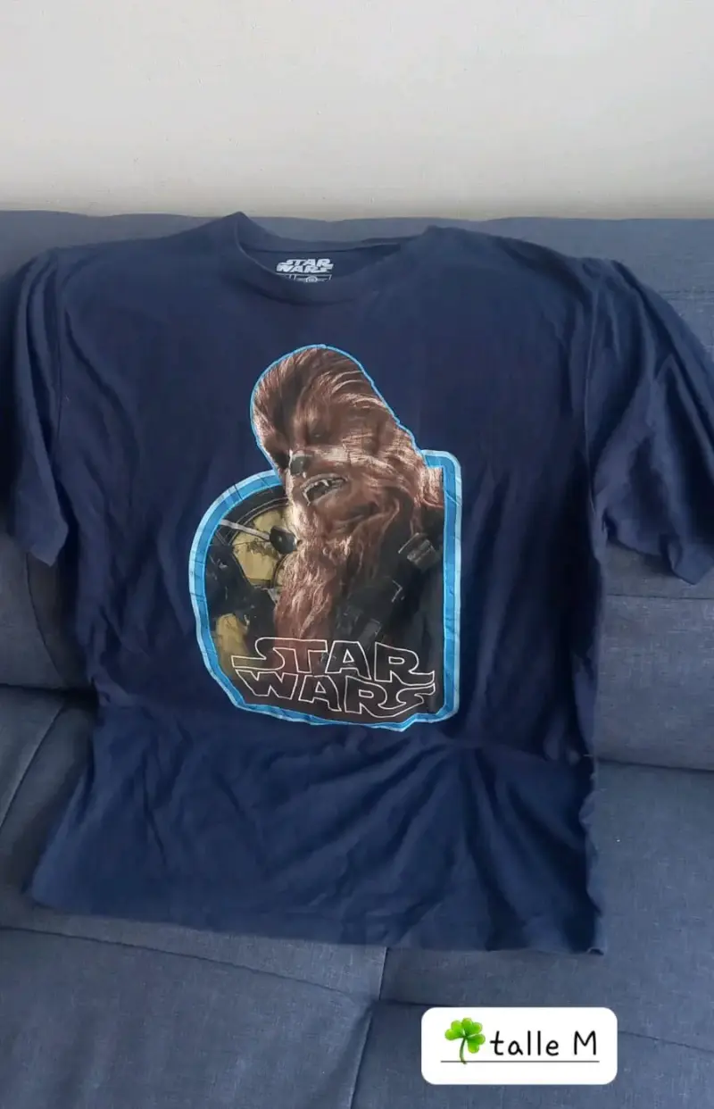Polera Star Wars Chewbacca azul talla M