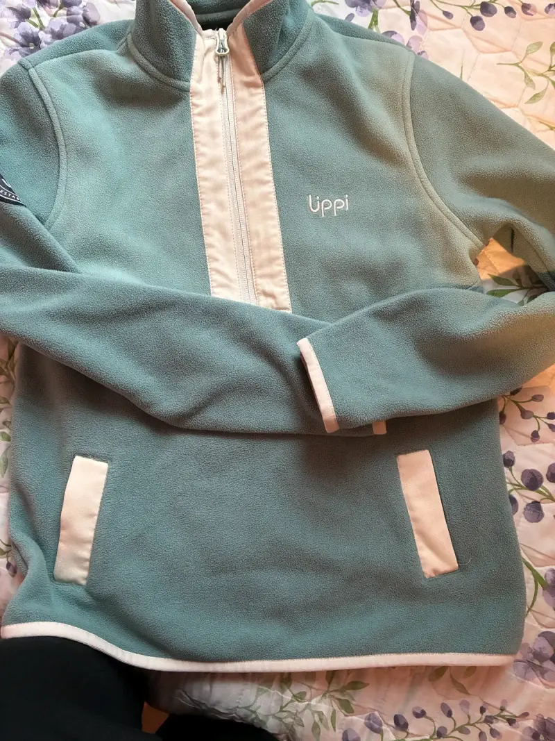 Polar fleece verde agua Upp con cierre