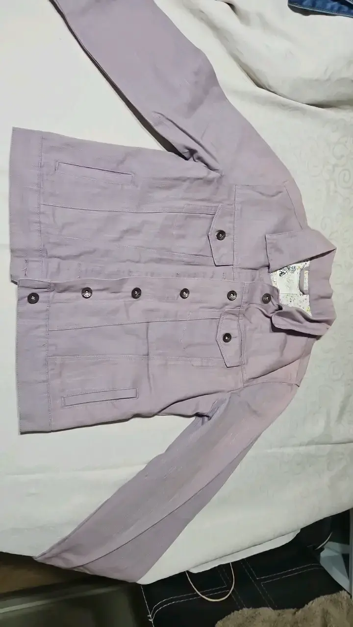 Chaqueta de mezclilla lila para mujer - 1