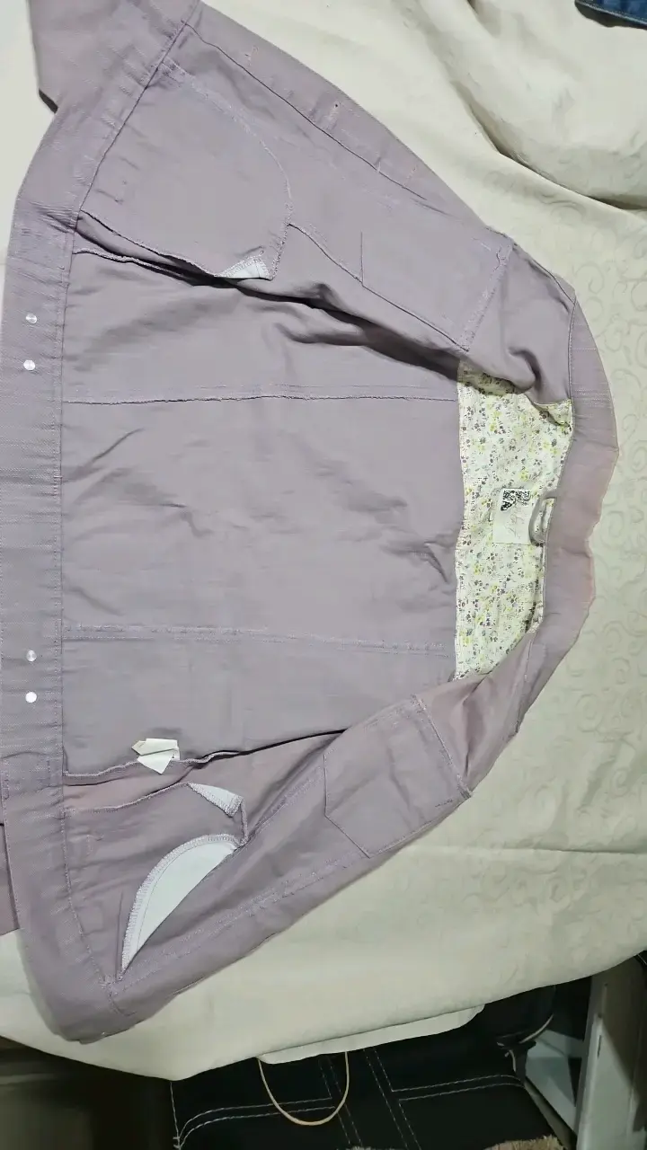 Chaqueta de mezclilla lila para mujer - 3