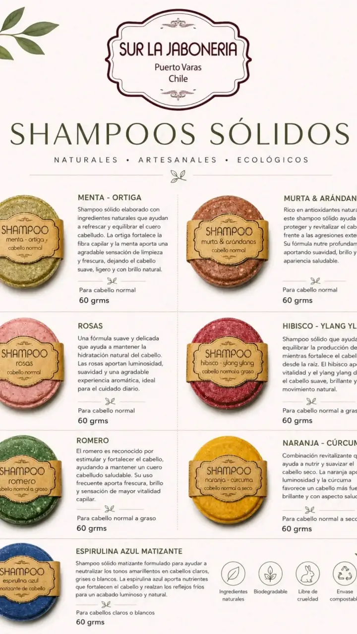 Shampoo sólido natural Sur La Jabonería