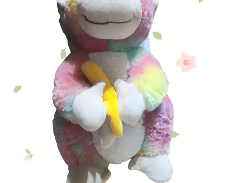Peluche de mono arcoíris con plátano - 3