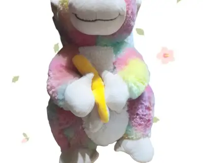 Peluche de mono arcoíris con plátano - miniatura 3
