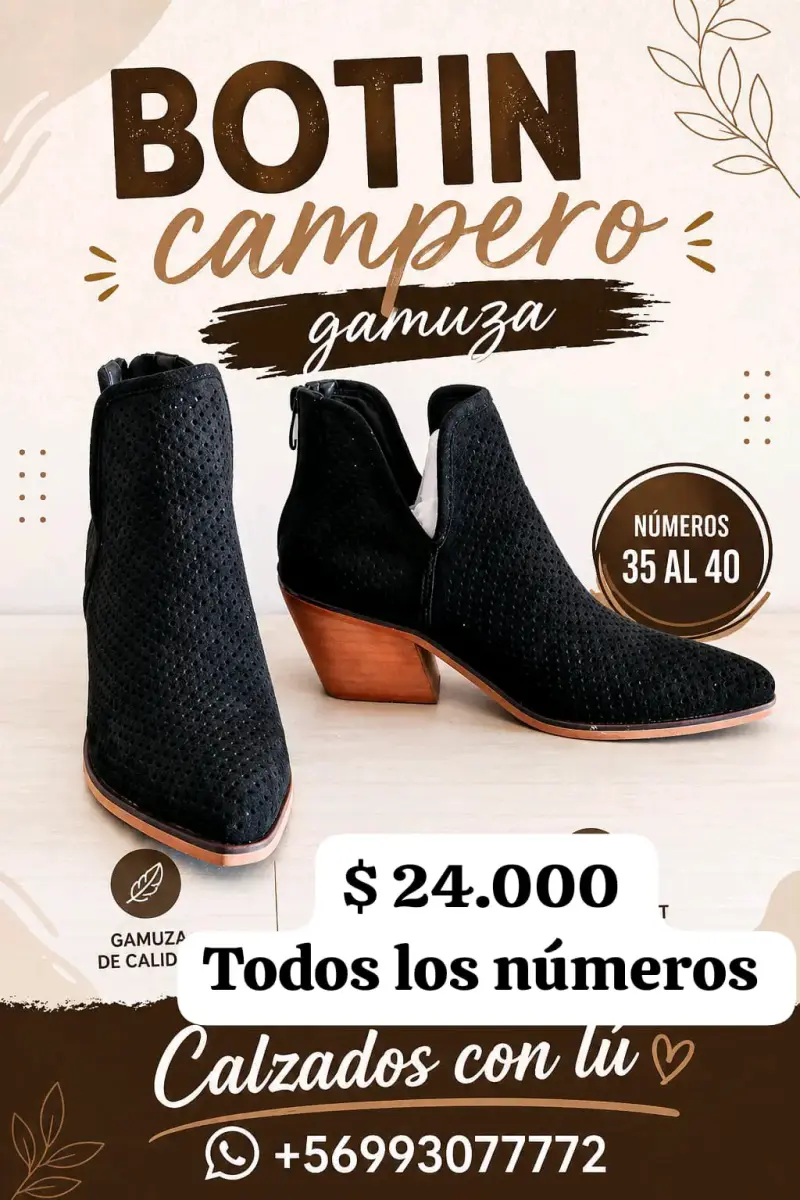 Botines camperos de gamuza negros
