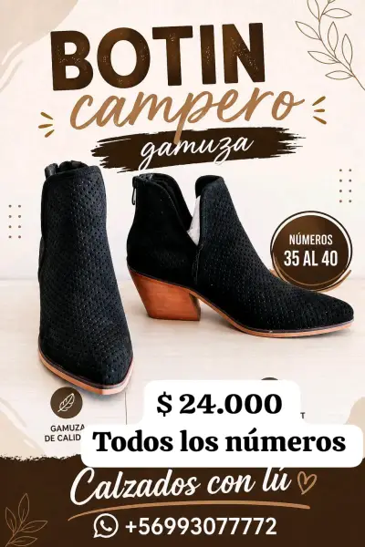Botines camperos de gamuza negros - miniatura 1