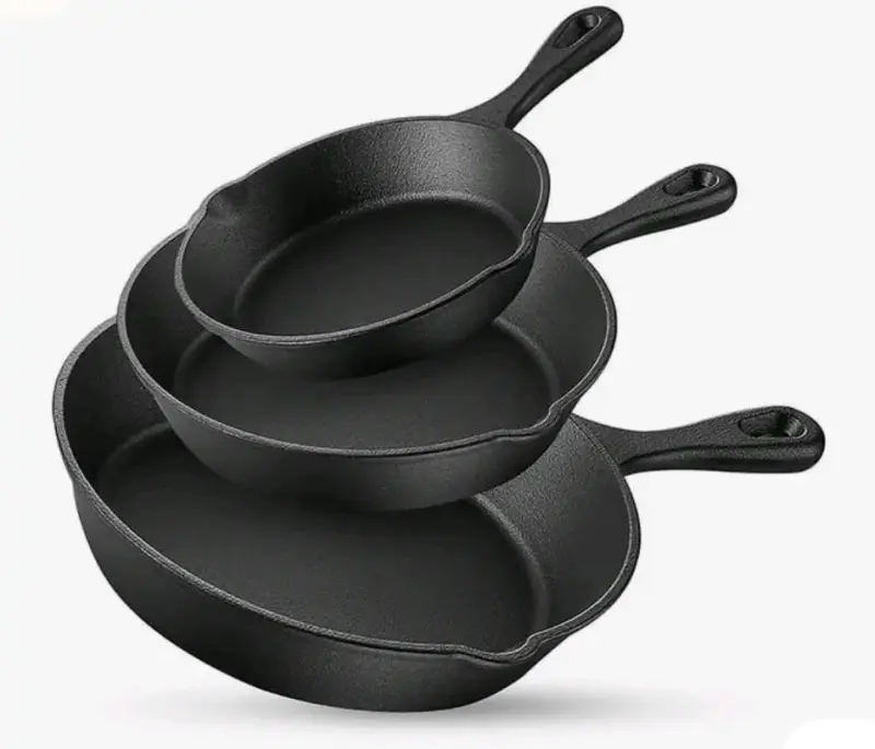 Set de 3 sartenes de hierro fundido - 1