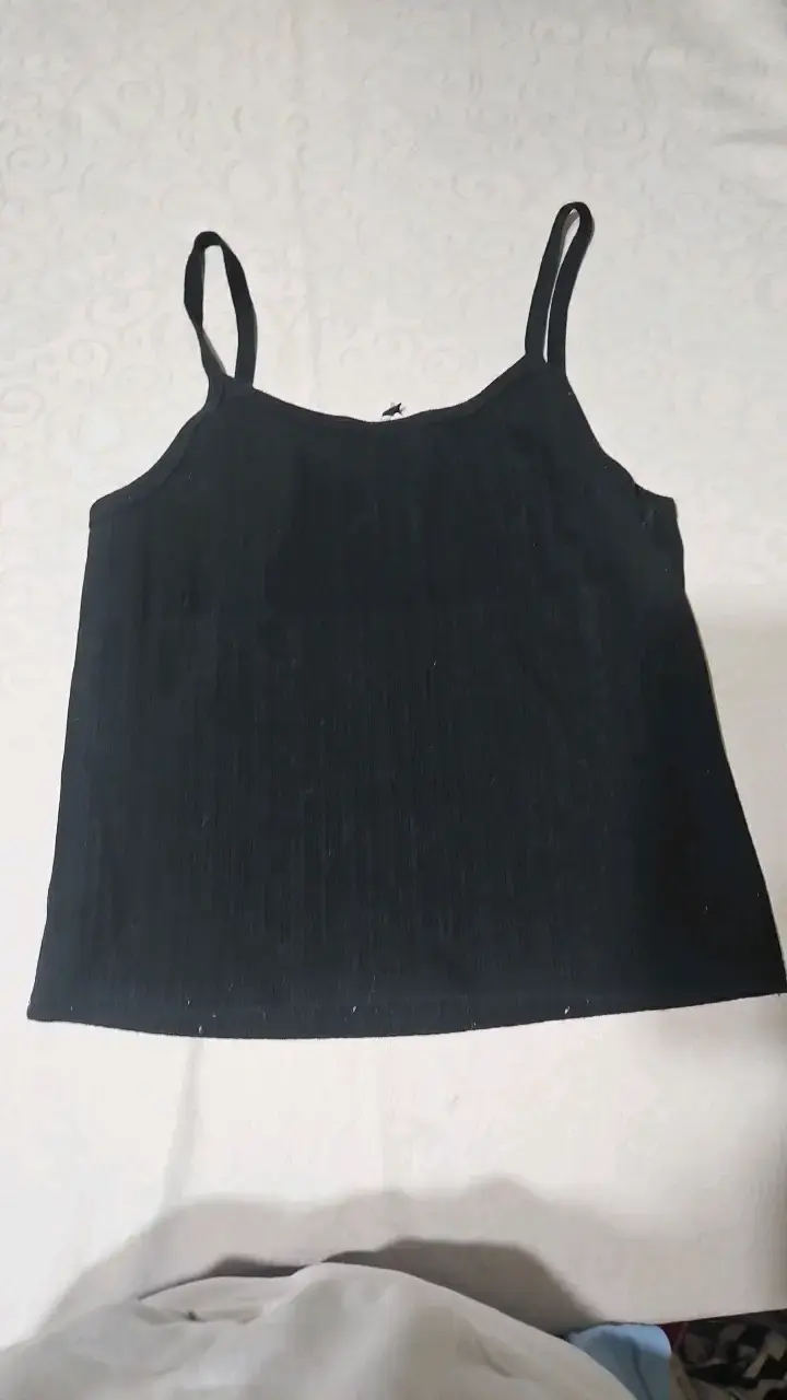 Polera negra de tirantes para mujer - 2