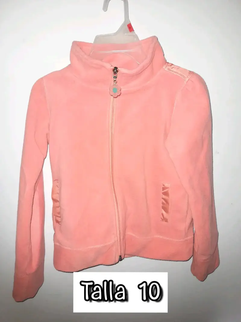 Chaqueta polar rosa para niña talla 10