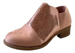 Botines rosados con textura de serpiente - miniatura 2