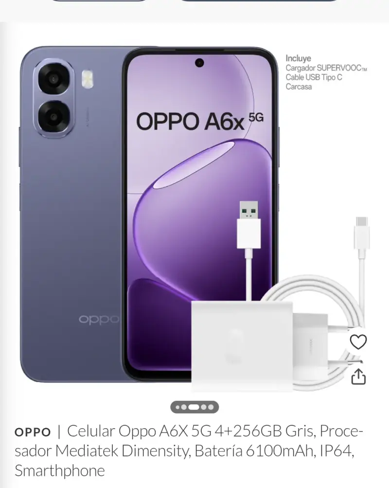 Smartphone OPPO A6X 5G 256GB Gris - 1