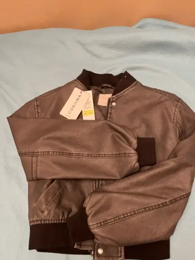 Chaqueta bomber de eco cuero gris - miniatura 1