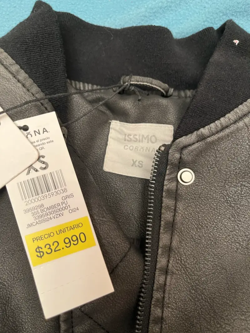 Chaqueta bomber de eco cuero gris - 3