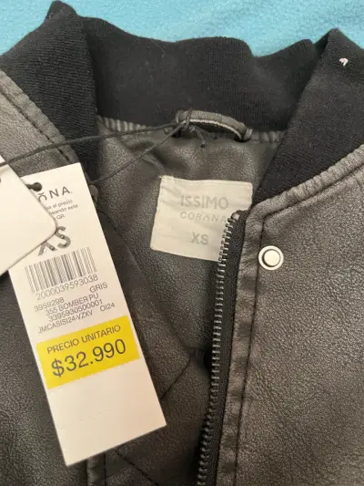 Chaqueta bomber de eco cuero gris - miniatura 3