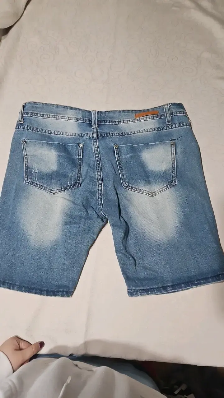Shorts de mezclilla desgastados para hombre - 2