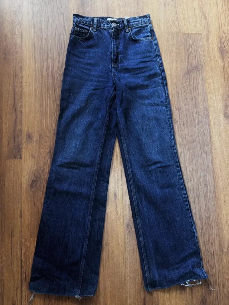 Jeans Zara Wide Leg Azul Oscuro Talla 34 - 1
