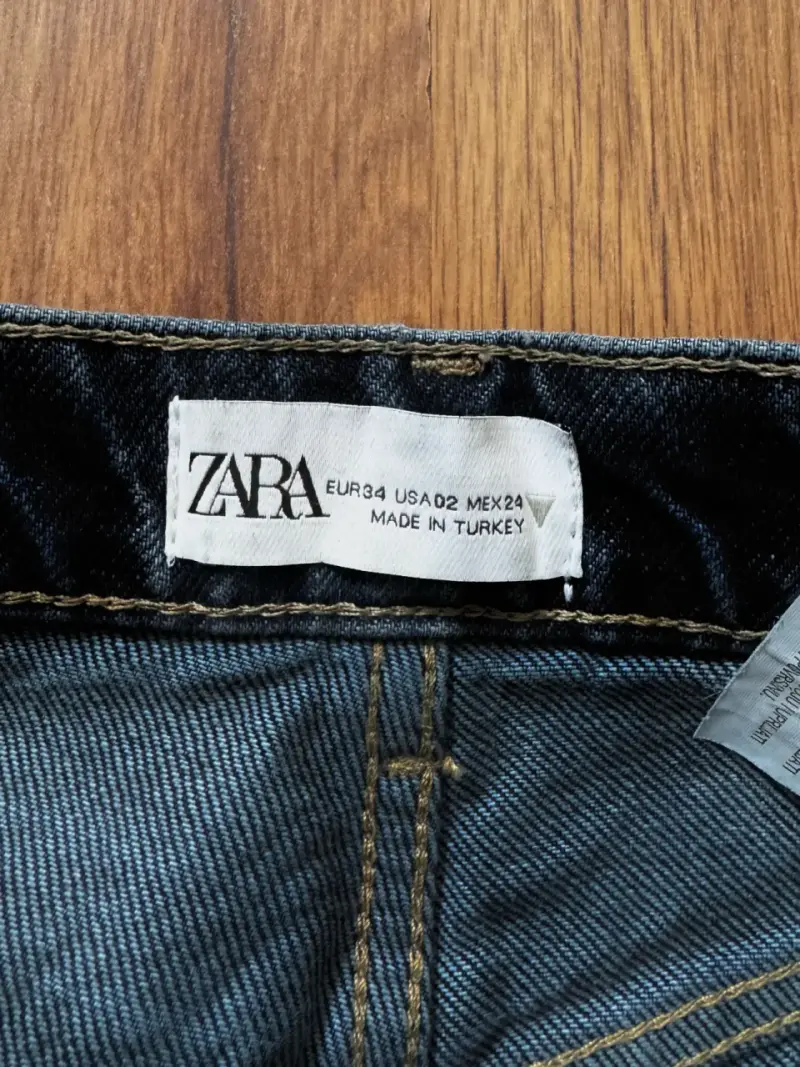 Jeans Zara Wide Leg Azul Oscuro Talla 34 - 4