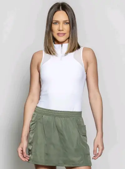 Body Nuevo sin mangas blanca con cierre - miniatura 1