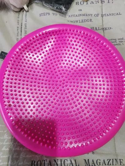 Cojín de equilibrio inflable rosa - miniatura 1